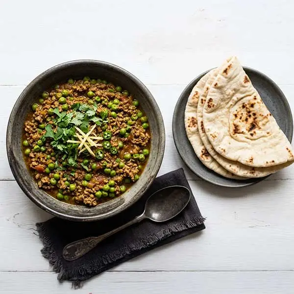 Beef and Peas Mince with Soft Pita Bread
